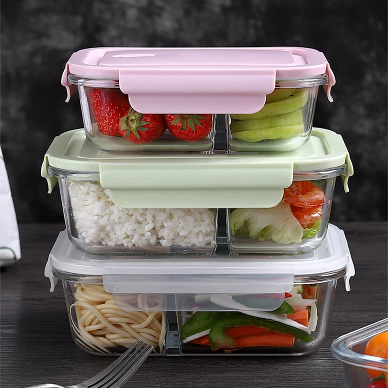 Meal Prep Glass Containers Oven Safe - Lunchbox aus Glas, versiegelte Frischhaltebox mit