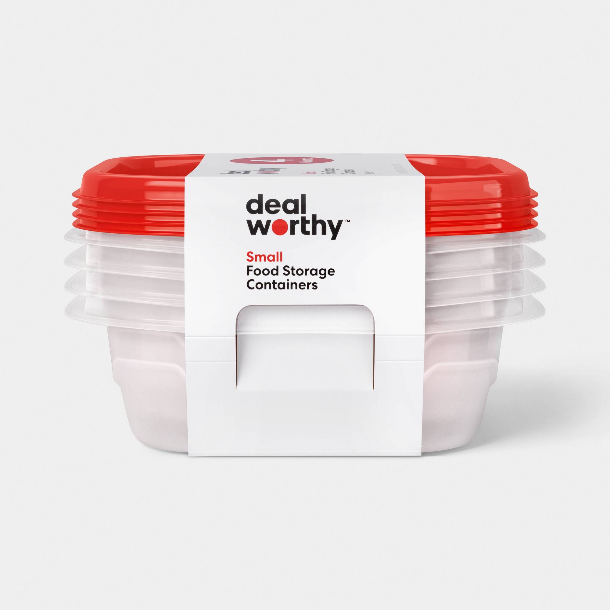 Meal Prep Container - 4er-Set kleine quadratische Lebensmittelbehälter mit Schnappverschluss,