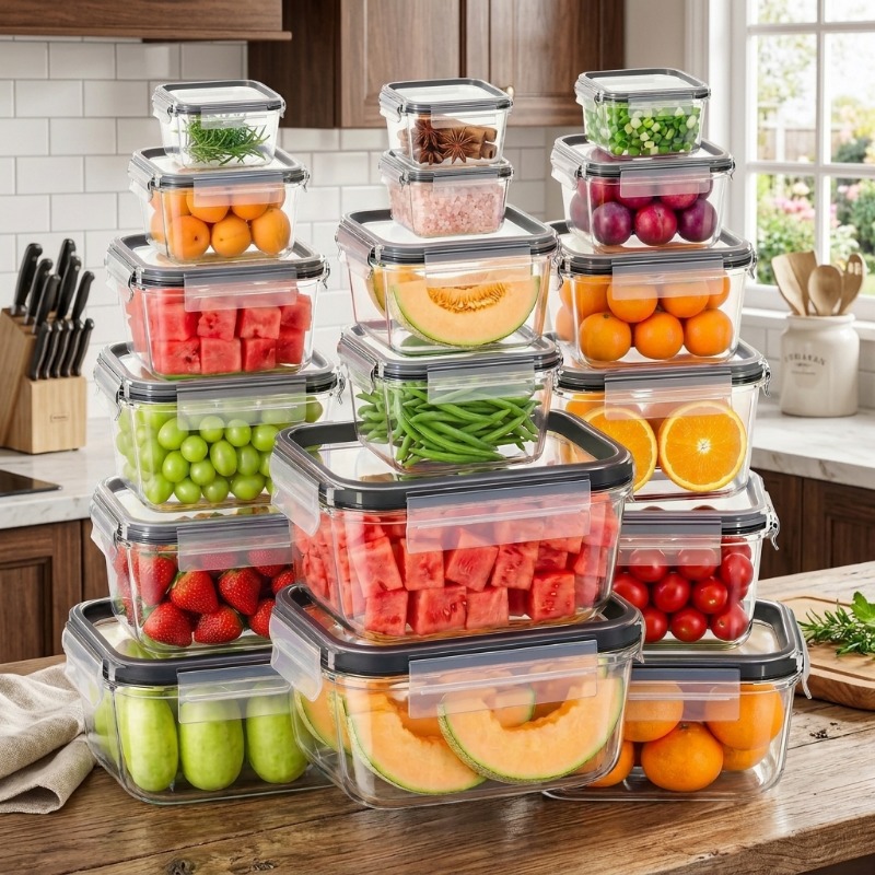 Meal Prep Glass Containers With Lids - 18-teiliges Set Glas-Lebensmittelbehälter mit Deckeln, luftdichte,