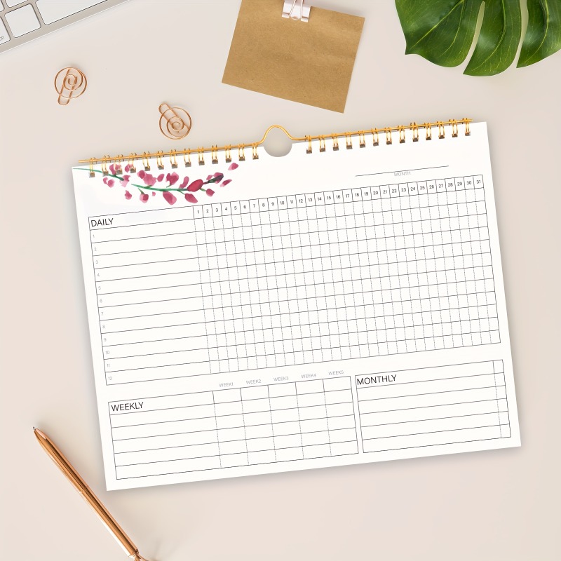 Meal Prep Planner - 1 Stück Gewohnheits-Tracker, Kalender, To-Do-Listenplaner, spiralgebunden,