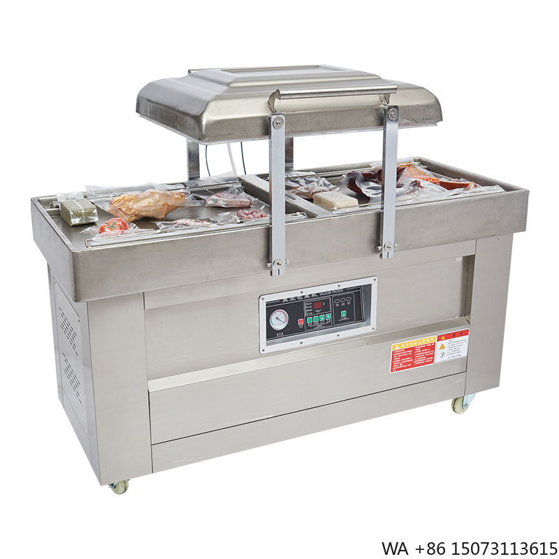 Meal Prep Food - Halbautomatische Doppelkammer-Vakuumversiegelungs-Verpackungsmaschine DZ400/2SB Vakuumverpackungsgerät für Folienbeutel