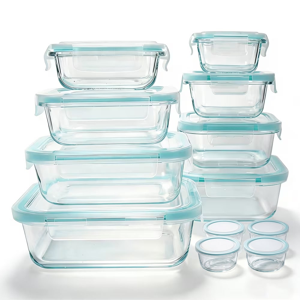 Meal Prep Oven Safe Containers - Glas-Lebensmittelbehälter Modernes Elegantes 24-teiliges Set Klares