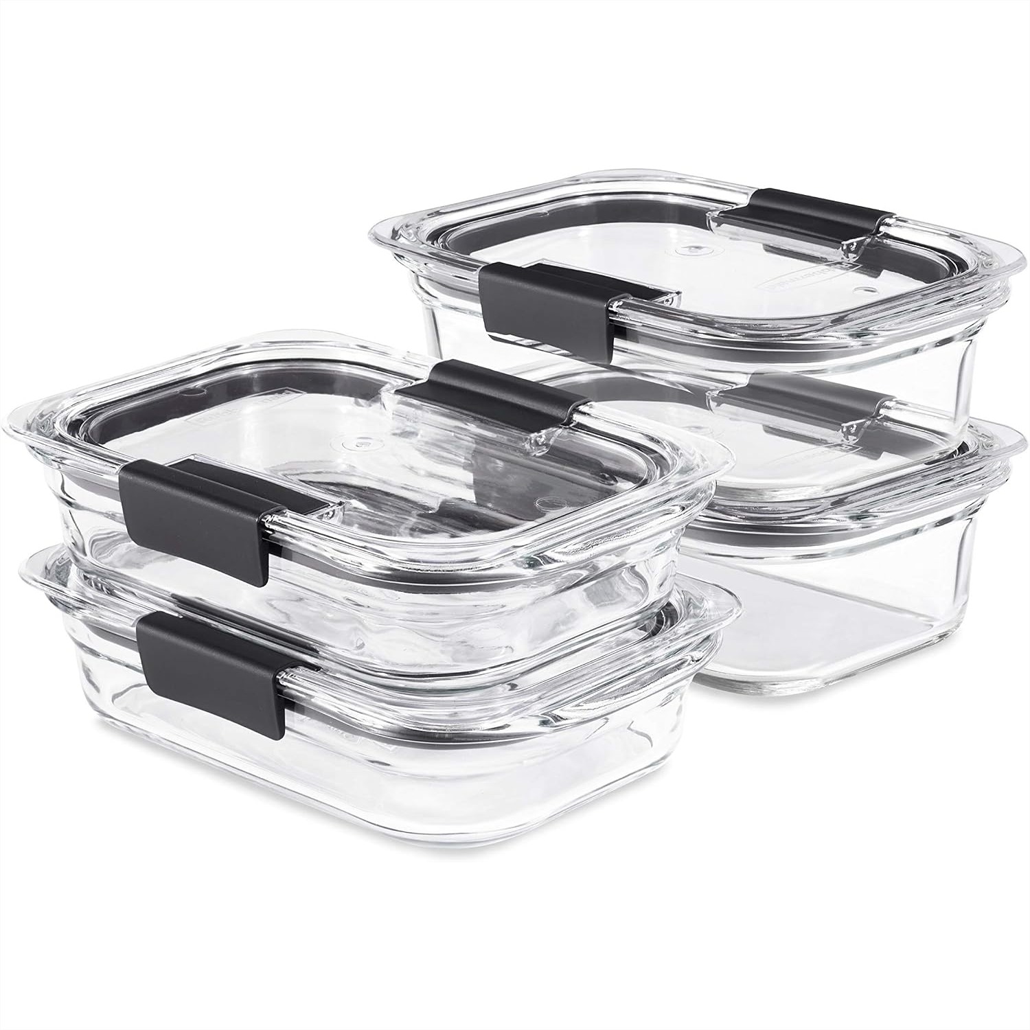 Meal Prep Oven Safe Containers - Glas-Lebensmittelaufbewahrungsset mit 4 Behältern mit Deckeln