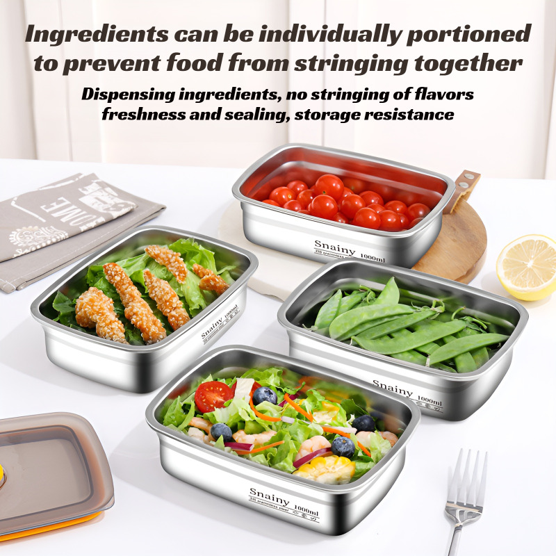 Meal Prep Oven Safe Containers - Premium-Lunchbox aus Edelstahl in Lebensmittelqualität, Bento-Behälter,