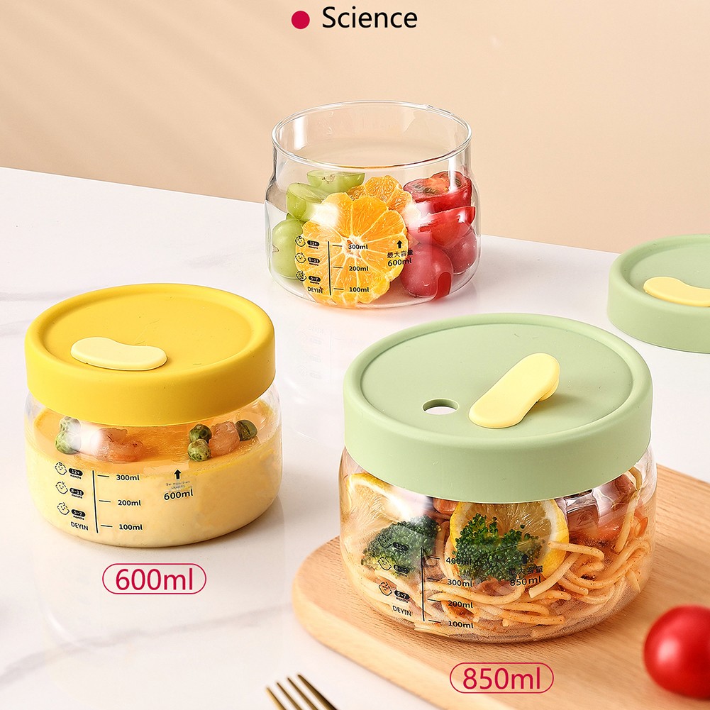 Meal Prep Glass Containers Oven Safe - 600–850 ml Glas-Vorratsbehälter für Lebensmittel, luftdicht,