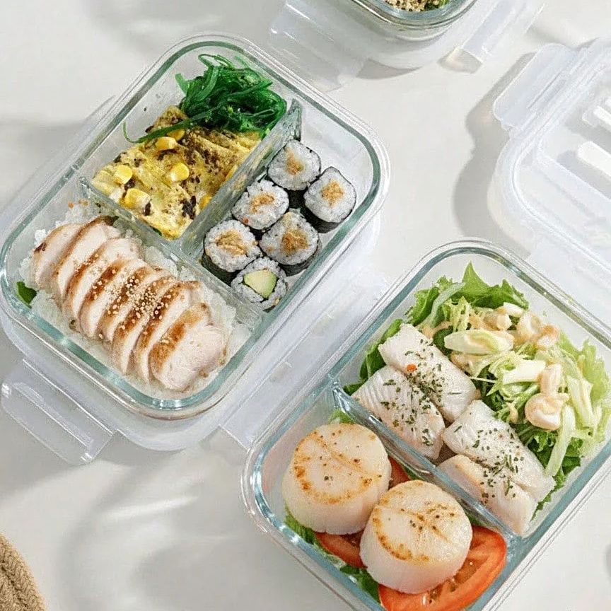 Meal Prep Glass Containers With Lids - Glas-Lebensmittelbehälter mit Deckel, für die Vorbereitung