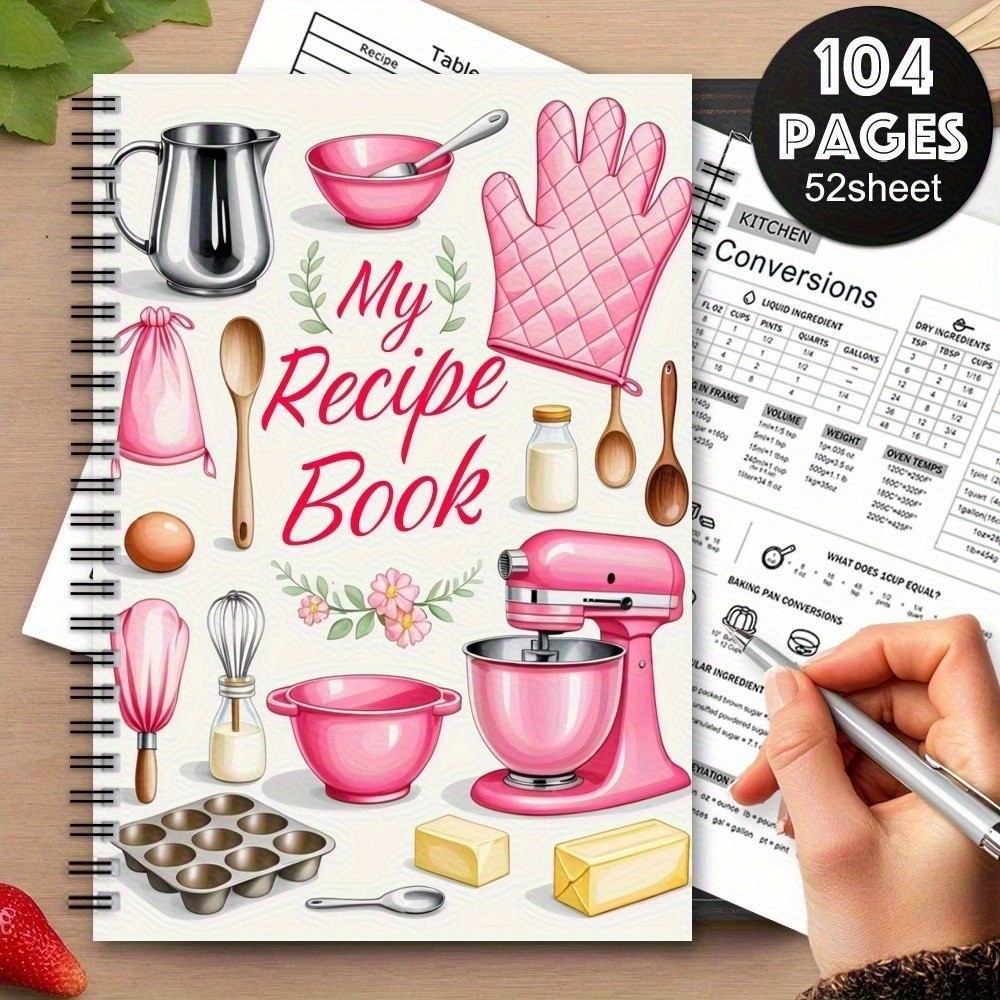 Meal Prep Book - Neues Cartoon-Rezeptbuch Spiralgebundenes Hardcover Leeres Spaß-Rezeptjournal