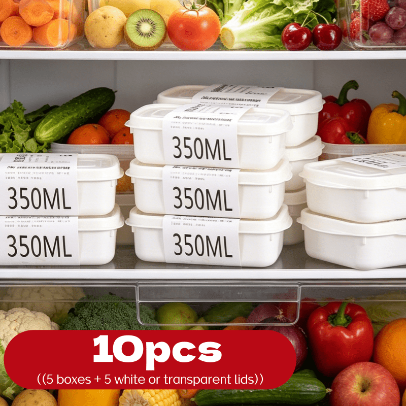 Meal Prep Container - 10-teiliges Wiederverwendbares Stapelbares Lebensmittel-Aufbewahrungsboxen-Set 5 Behälter