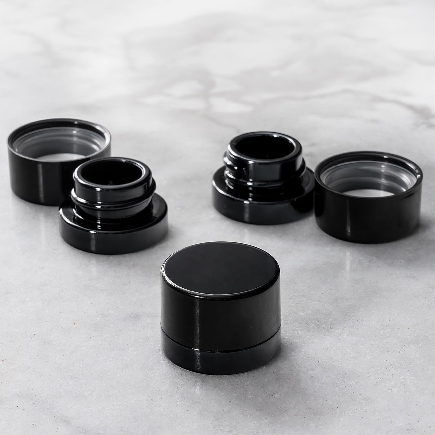 Meal Prep Glass Containers With Lids - 5 ml dicke schwarze Gläser mit