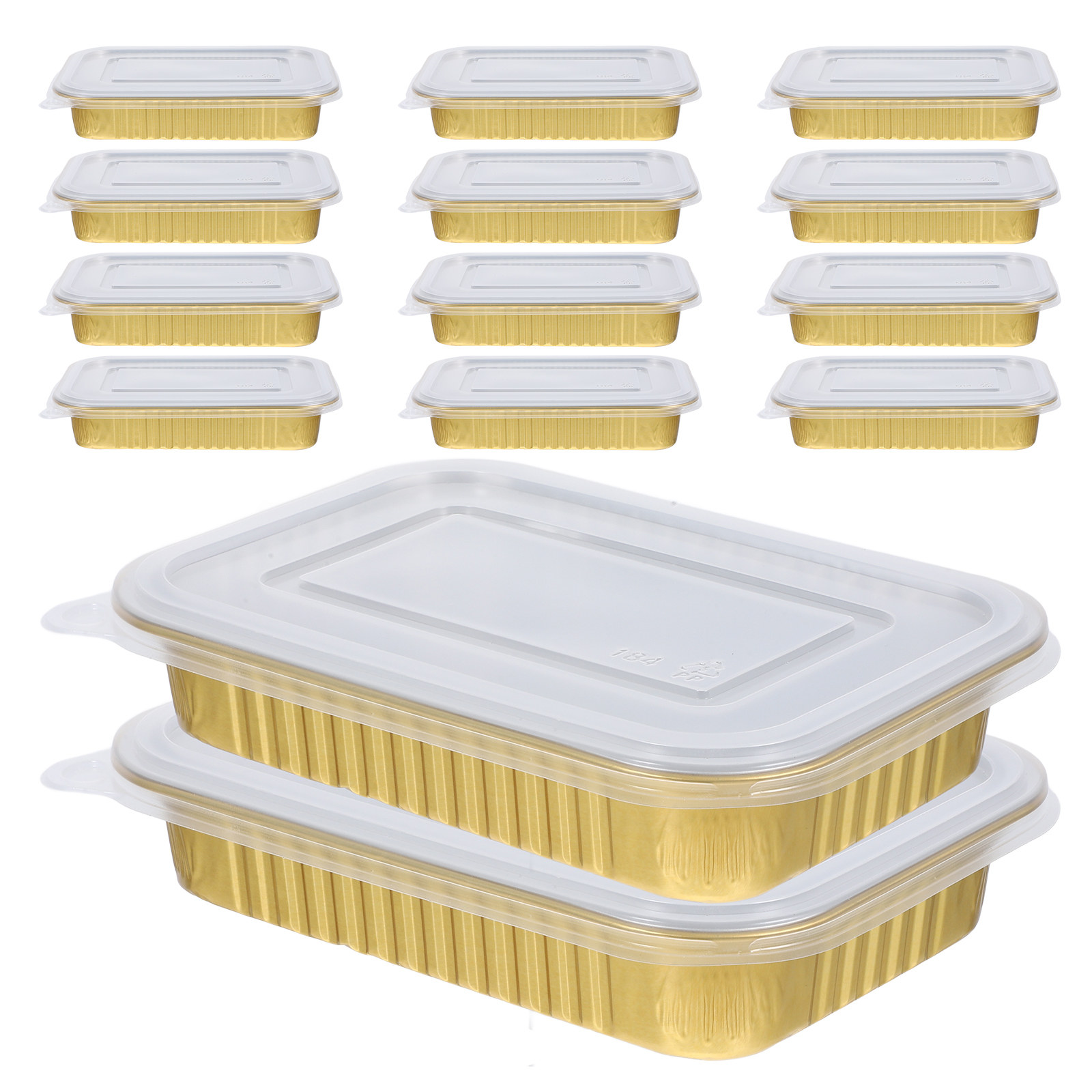 Meal Prep Oven Safe Containers - 20 Stück rechteckige Aluminiumfolienbehälter 184 ml