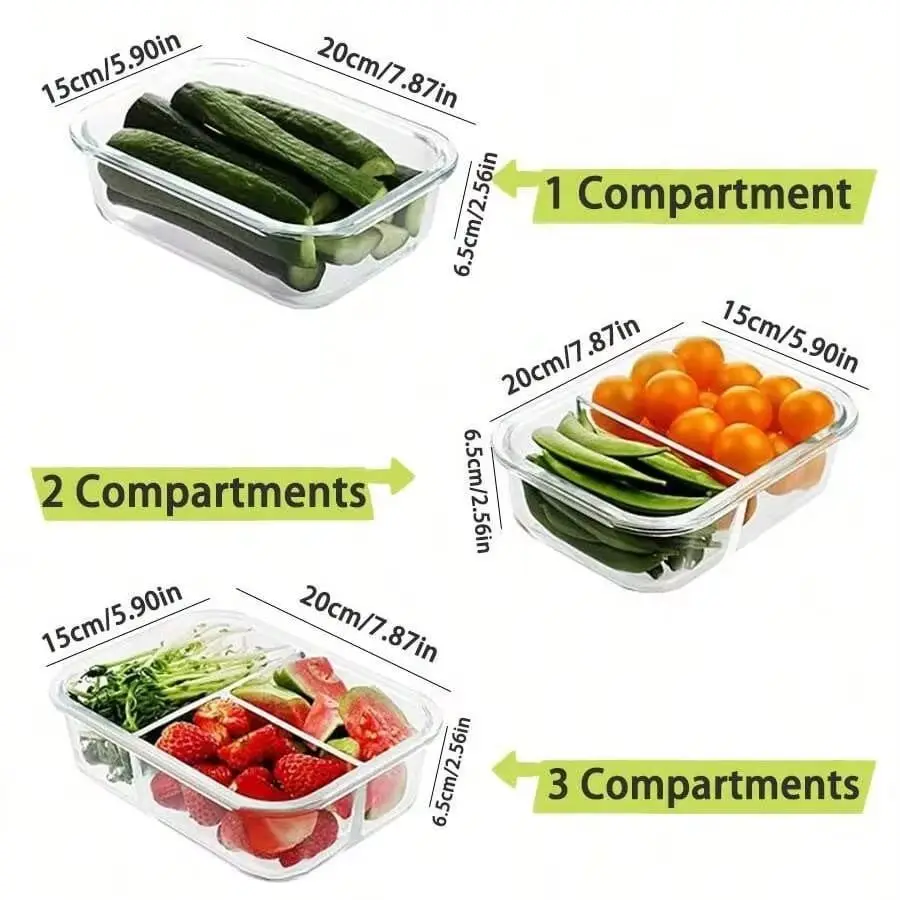 Meal Prep Glass Containers With Lids - yesGlass Frischhaltedose mit Deckel, für die