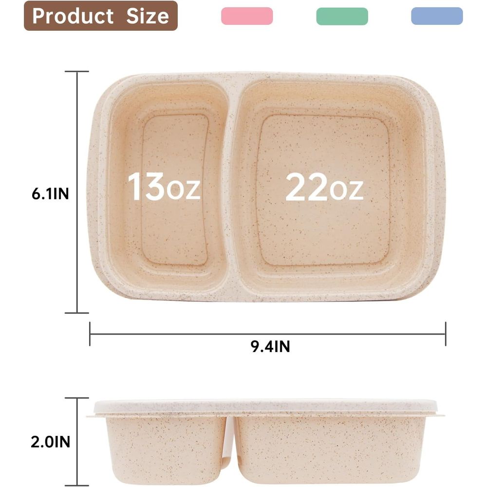 4er-Pack Bento-Lunchbox, 2-Fac – Meal Prep Container Bewertung und Preis