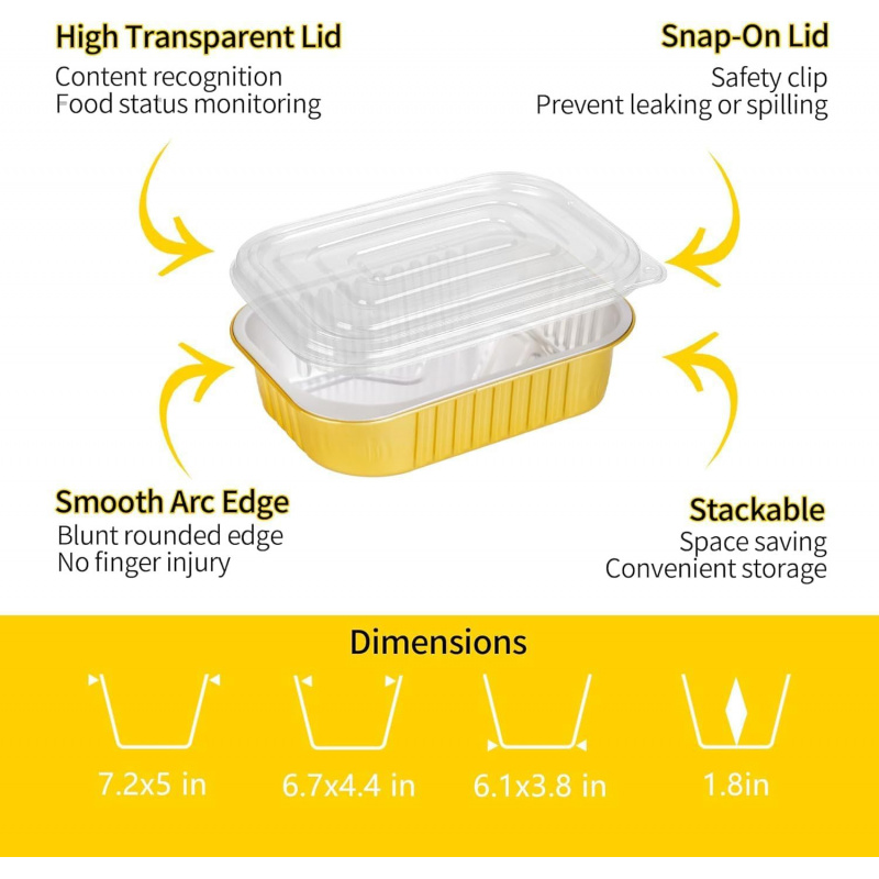 【20 Stück 750 ml Goldpfannen】  – Meal Prep Oven Safe Containers Bewertung und Preis
