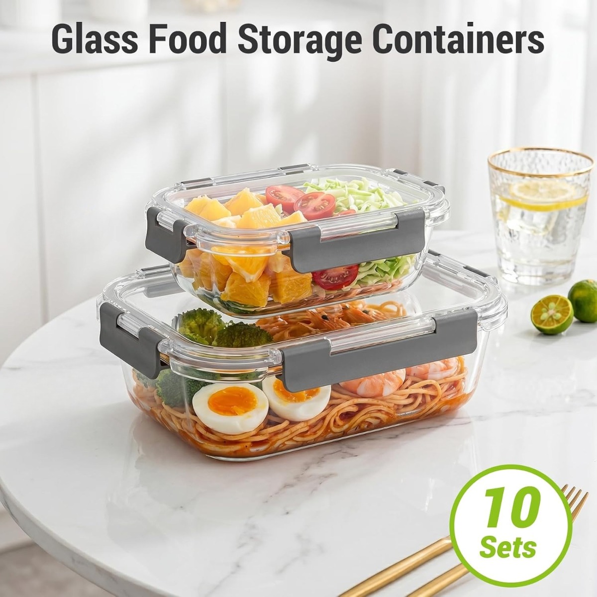 10er-Set Glas-Lebensmittelbehä – Meal Prep Oven Safe Containers Bewertung und Preis