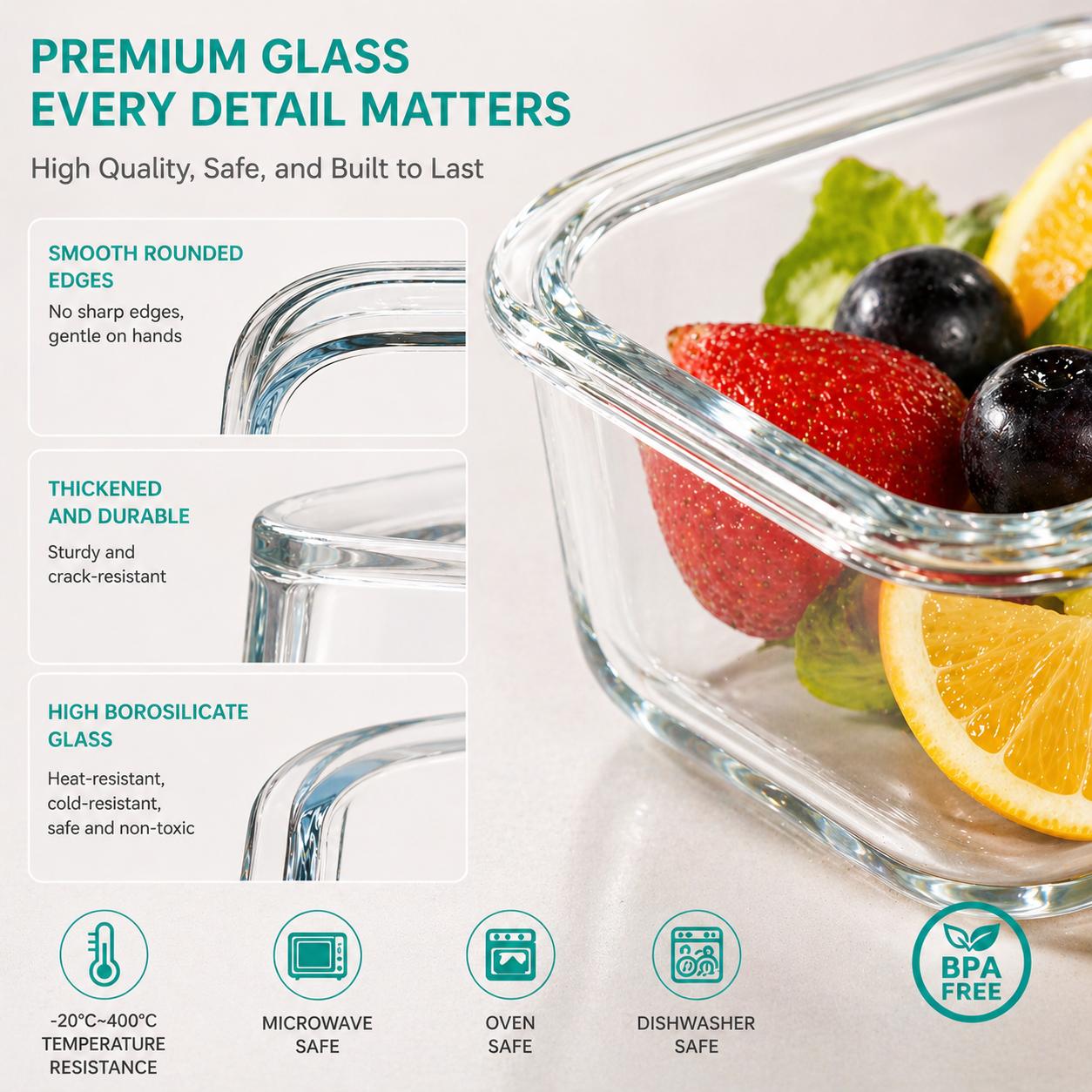16 Stück Versiegelte Glas-Lebe – Meal Prep Glass Containers With Lids Bewertung und Preis