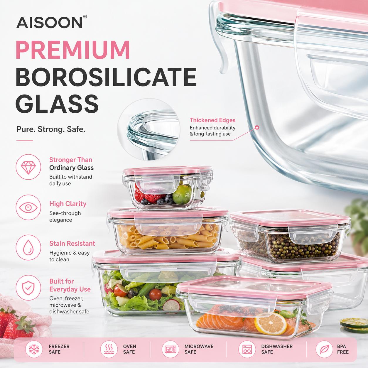 8/12-teiliges Set stapelbarer  – Meal Prep Oven Safe Containers Bewertung und Preis