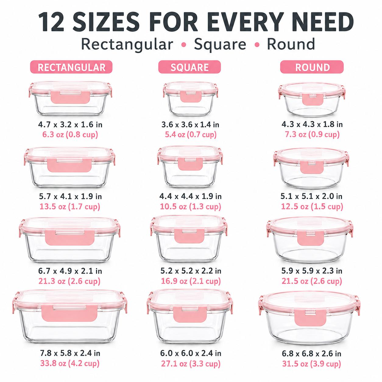 8/12-teiliges Set stapelbarer  – Meal Prep Oven Safe Containers Bewertung und Preis